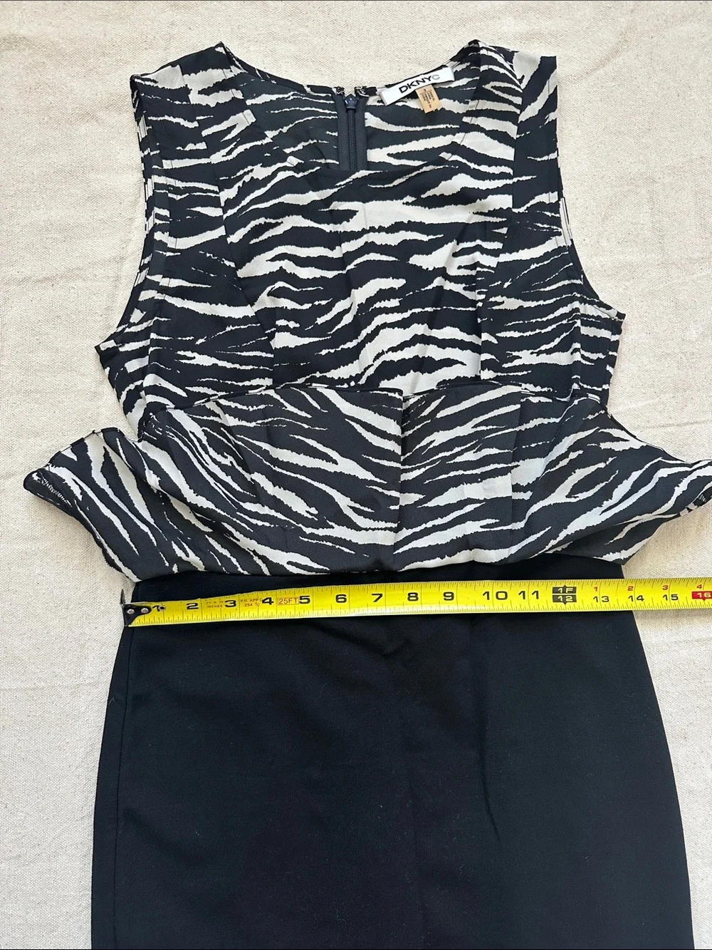 DKNYC Zebra Print Peplum Sheath Dress - Size 2 - Picture 8 of 9